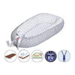   Scamp Babafészek - Kifordíható! - Szürke-Fehér - Szívecskék