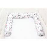 Scamp Rácsvédő hengerpárna 180 cm - Fehér alapon csillagok és macik