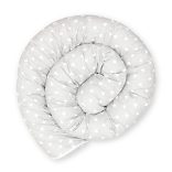 Scamp Rácsvédő hengerpárna 180 cm - Szürke alapon fehér szívecskék