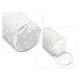 Scamp Rácsvédő hengerpárna 180 cm - Szürke alapon fehér szívecskék