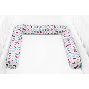 Scamp Rácsvédő hengerpárna 180 cm - Színes szívecskék
