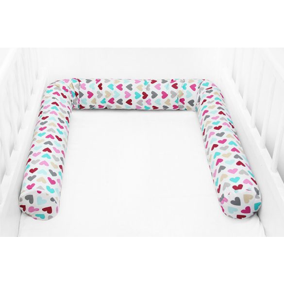 Scamp Rácsvédő hengerpárna 180 cm - Színes szívecskék