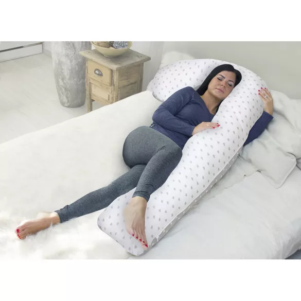 Scamp ölelõ párna F-alakú 80x150cm Little Heart White Grey FELP001_80