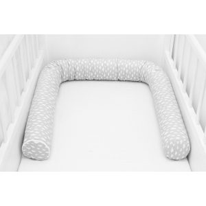 Scamp Rácsvédő hengerpárna 180 cm - Szürke alapon fehér felhők