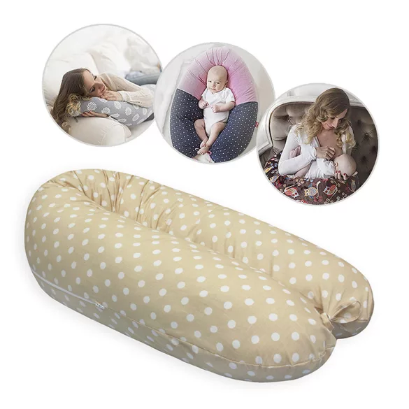Scamp szoptatós párna univerzális pamut Beige Dots SZPE238