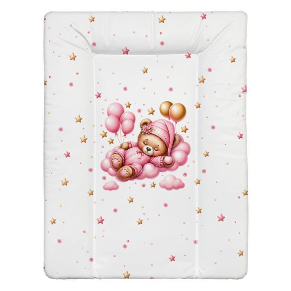 BabyLion Puha pelenkázó lap 50x70 cm - Rózsaszín alvó maci