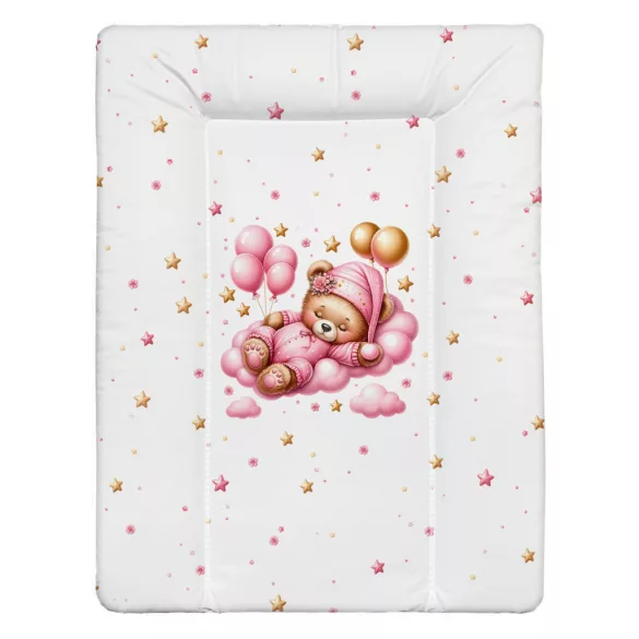 BabyLion Puha pelenkázó lap 50x70 cm - Rózsaszín alvó maci