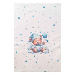 Color pelenkázó lap sík 70x50cm Maci fiú kék