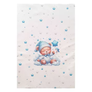 Color pelenkázó lap sík 70x50cm Maci fiú kék