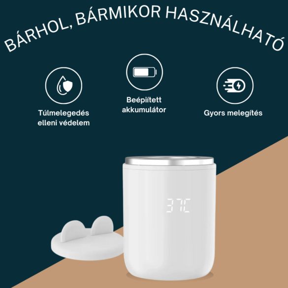Foxter Lets go hordozható akkumulátoros cumisüveg melegítő - Fehér