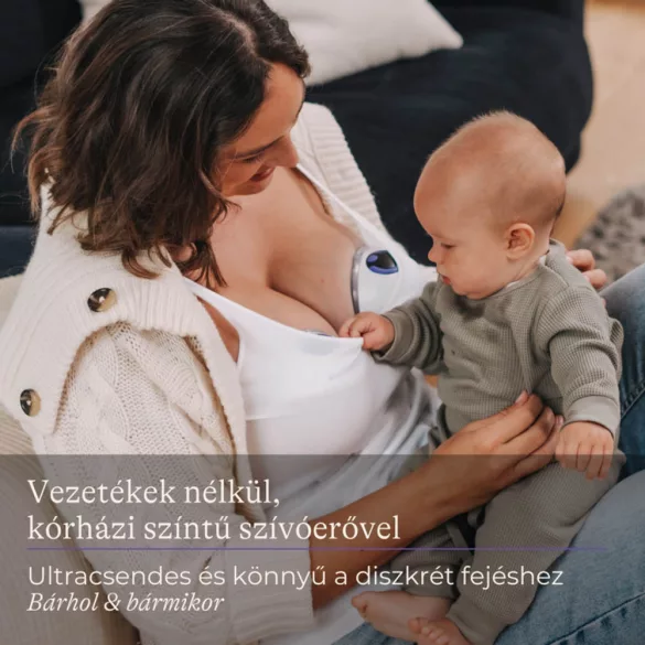 Lansinoh hordható mellszívó 4 fázisú egyes Soothies regeneráló mellpárnával szettben