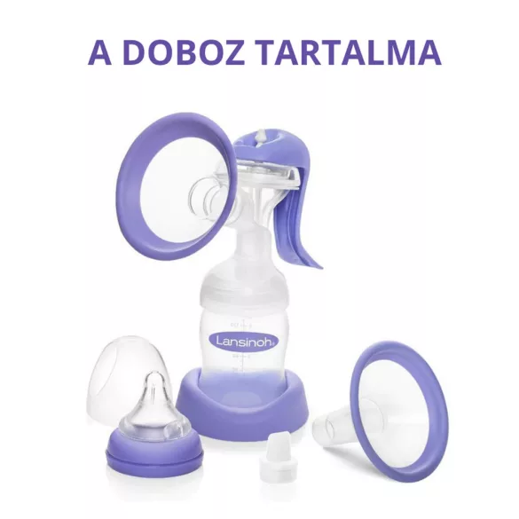 Lansinoh 2 fázisú kézi mellszívó Soothies regeneráló mellpárnával szettben