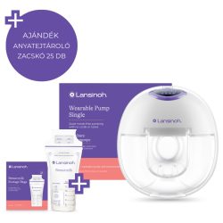   Lansinoh Single hordható mellszívó 4 fázisú, egyes + Lansinoh anyatejtároló zacskó 25 db szett
