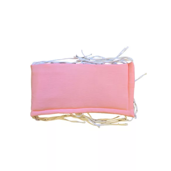 KOKO muszlin Fejvédő kiságyba magasított  27 x170 cm pink/fehér színben