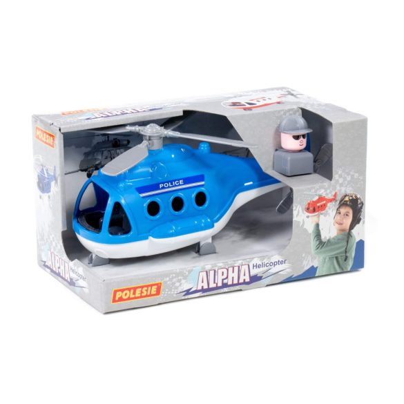 POLESIE műanyag ALPHA rendőrhelikopter KÉK
