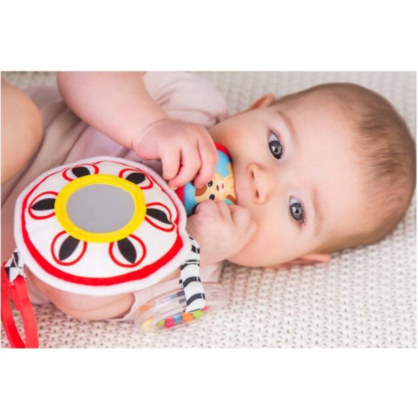 Bali Bazoo Kontrasztos felakasztható plüss játék rágókával és csörgővel - Boci