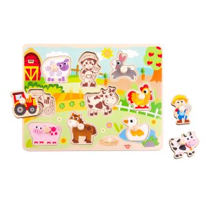 Tooky Toys Fa Puzzle Farm 10db-os - Állatos