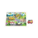 Tooky Toy Közelekedés forma kirakós fa játék puzzle 9db-os