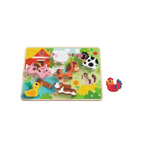 Tooky Toy Farm állatai forma kirakós fa játék puzzle 8db-os