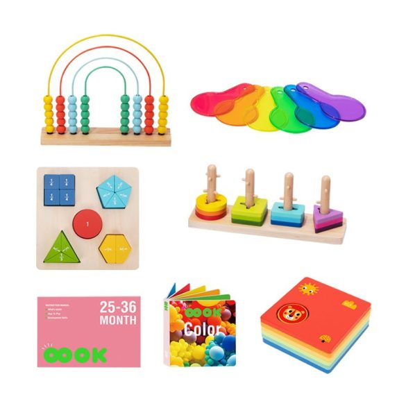Tooky Toy Montesszori fa játék oktató box