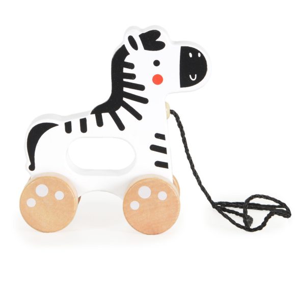 Tooky Toys Húzható fa játék - Fehér - Zebra