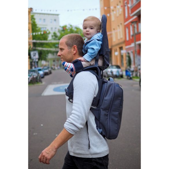 MiniMeis pelenkázó hátizsák és babarögzítõ hám étkezõszékhez Hero G5 Dusk Blue