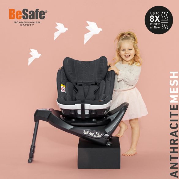 BeSafe gyerekülés iZi Turn i-Size ISOfix 61-105 cm Anthracite Mesh