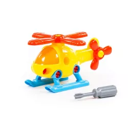 POLESIE műanyag szerelhető HELIKOPTER KICSI 17cm SÁRGA