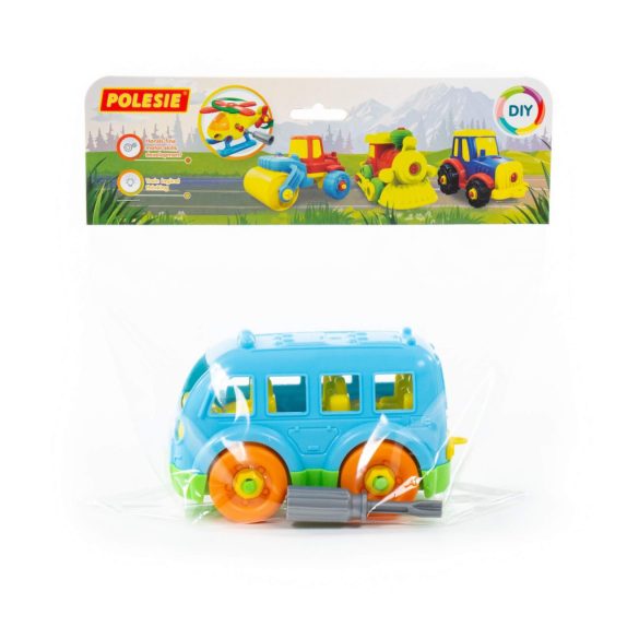 POLESIE műanyag szerelhető BUSZ csavarhúzóval KÉK/ZÖLD