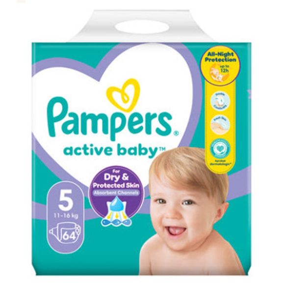 Pampers Active Baby 5 Giant Pack pelenka 11-16kg 64db