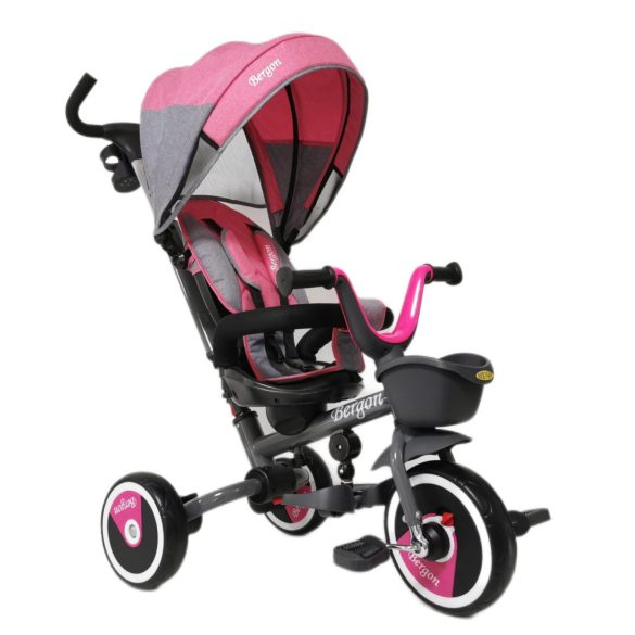 Bergon Összecsukható 360°-ban Forgatható Üléses Tricikli B56 - Pink