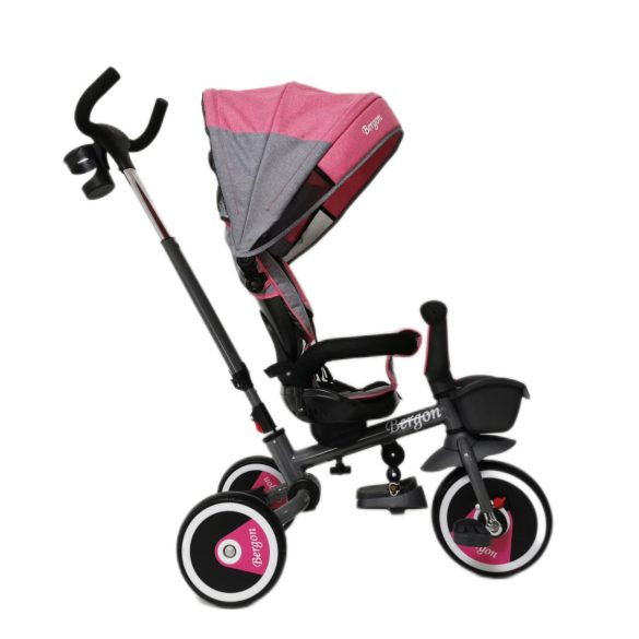 Bergon Összecsukható 360°-ban Forgatható Üléses Tricikli B56 - Pink