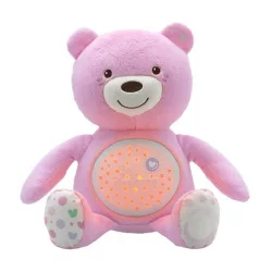   Chicco Baby Bear plüss maci projektorvetítö és éjszakai lámpa rózsaszín