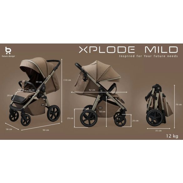 Future Design Xplode Mild sport babakocsi-Calm Beige