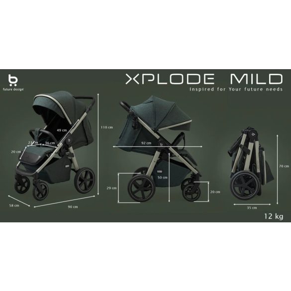 Future Design Xplode Mild sport babakocsi-Frosty Green
