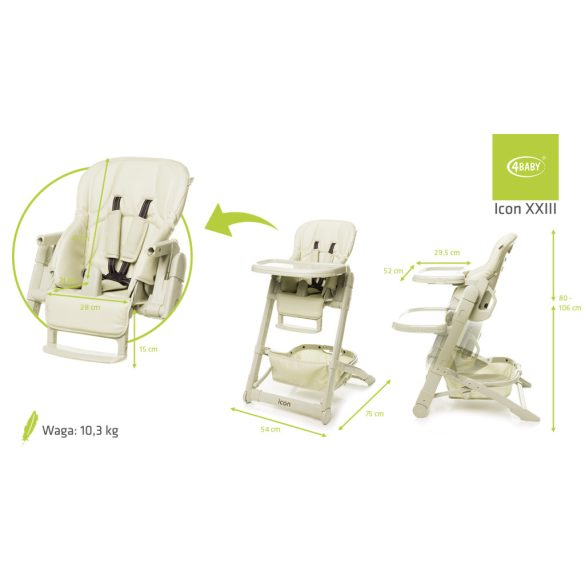 4BABY Icon etetőszék - Beige