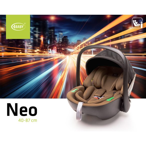 4BABY Neo I-size 40-87 cm babahordozó - Mokka
