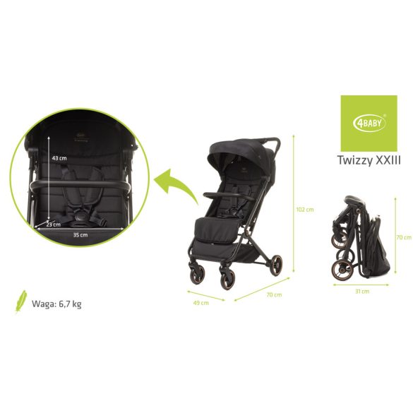 4Baby Twizzy sport babakocsi-Black