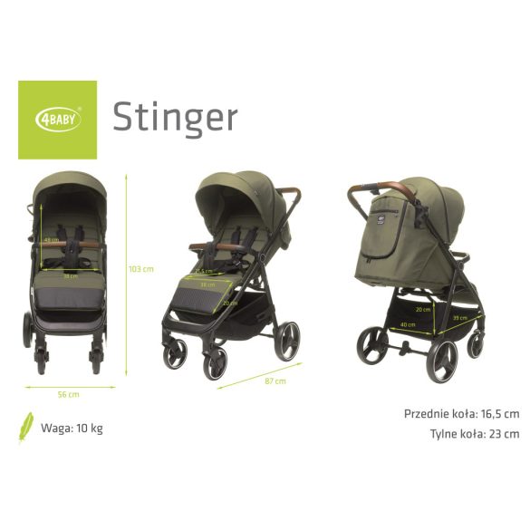 4Baby Stinger sport babakocsi-Khaki