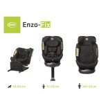 4Baby Enzo-Fix i-Size 40-150cm biztonsági gyerekülés-Black