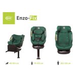 4Baby Enzo-Fix i-Size 40-150cm biztonsági gyerekülés-Dark Green