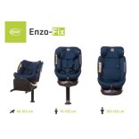 4Baby Enzo-Fix i-Size 40-150cm biztonsági gyerekülés-Navy Blue