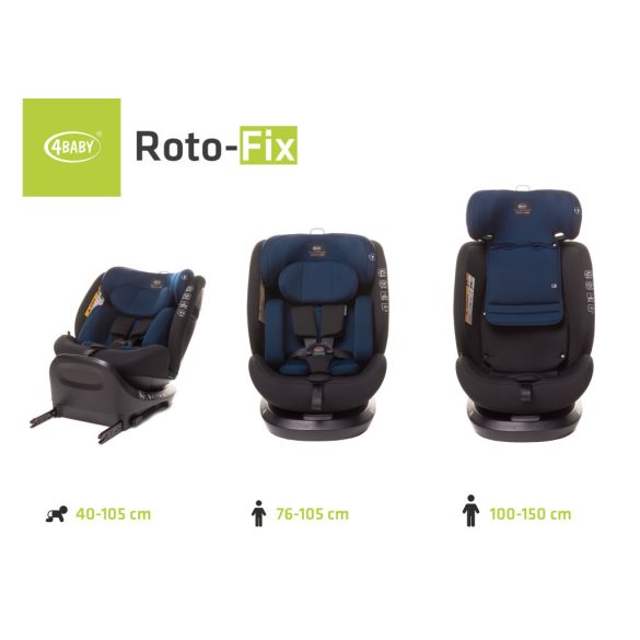 4Baby Roto-fix i-Size 40-150cm biztonsági gyerekülés-Navy blue