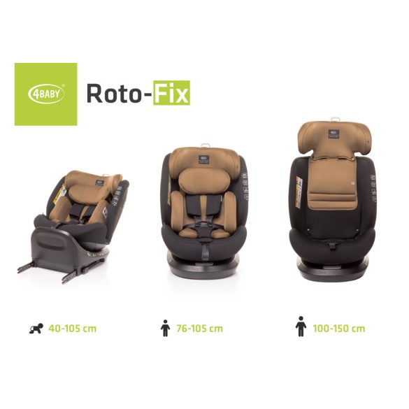 4Baby Roto-fix i-Size 40-150cm biztonsági gyerekülés-Mokka