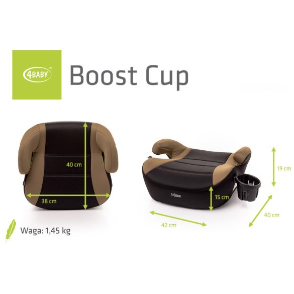 4BABY Boost cup I-Size(125-150 cm) autós ülésmagasító -Mokka