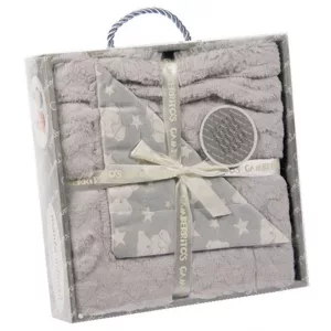 Gamberritos takaró plüss 3D anyagú 80x110cm szürke 10008