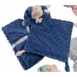   Gamberritos takaró - plüss buborékos anyagú 80x110cm plüss szundikendõvel maci indigó 10339