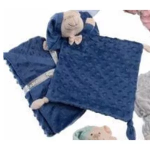 Gamberritos takaró - plüss buborékos anyagú 80x110cm plüss szundikendõvel maci indigó 10339