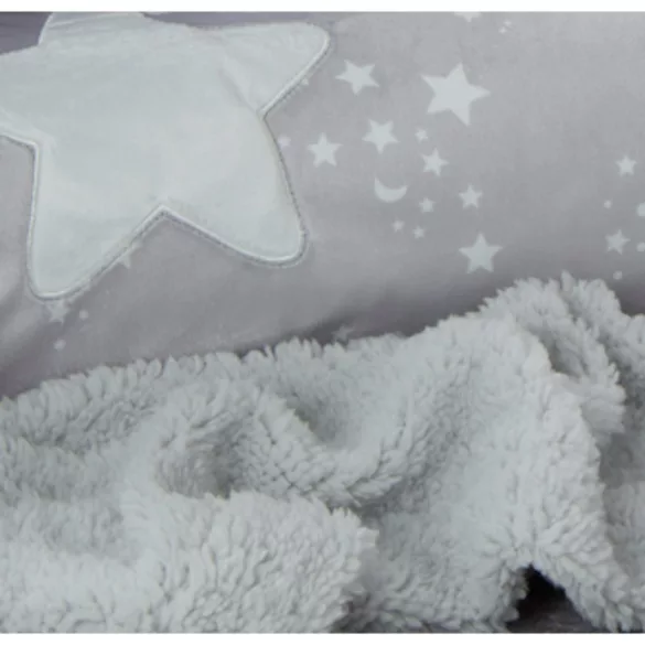 Gamberritos takaró plüss 80x110cm csillagos szürke 10721