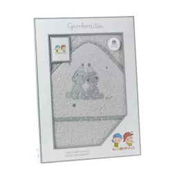   Gamberritos fürdõlepedõ - kapucnis 100x100cm dínók szürke 10685